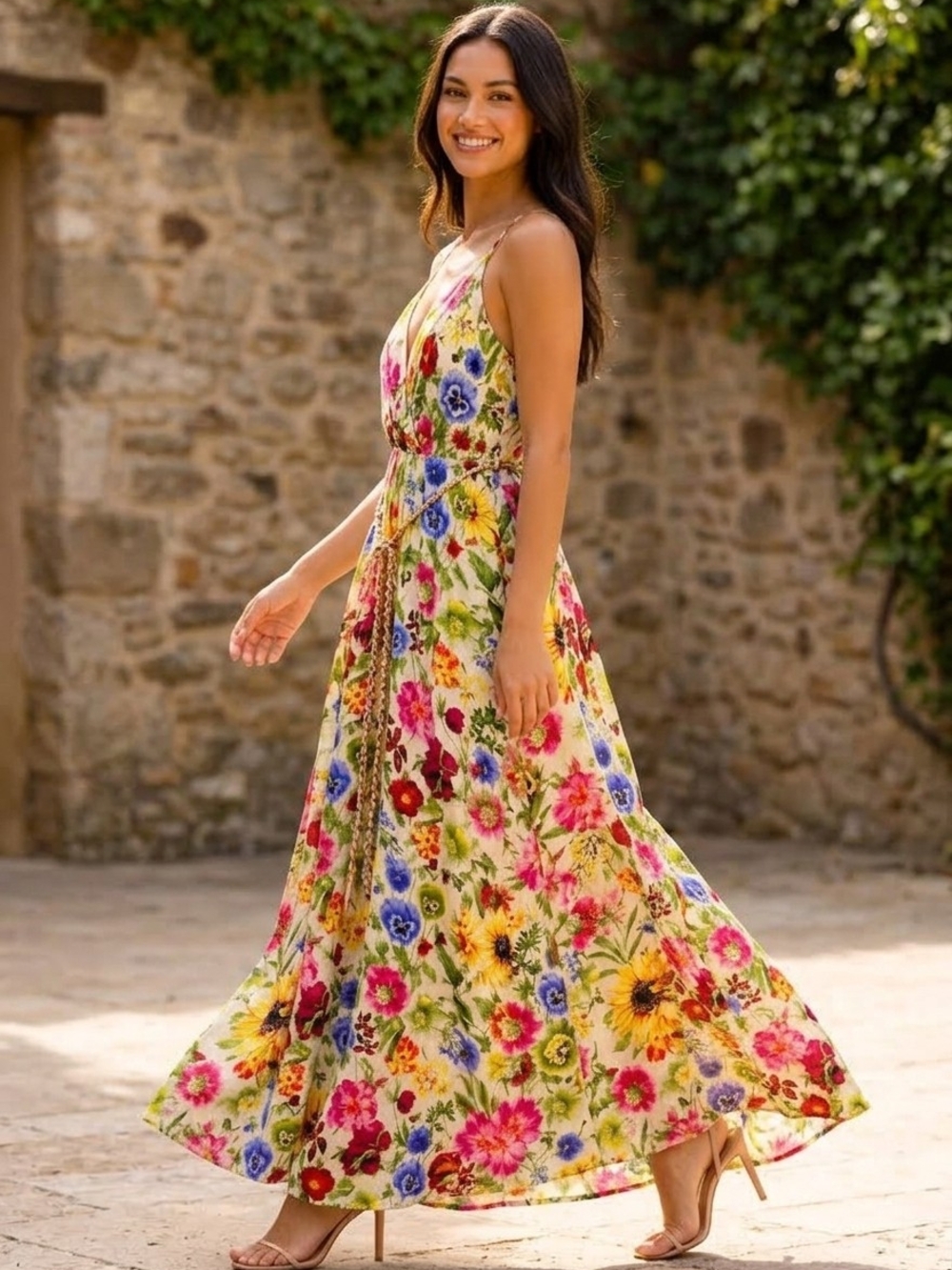 NEW~ Alice + Olivia Silk Floral Maxi Dress – Size XS